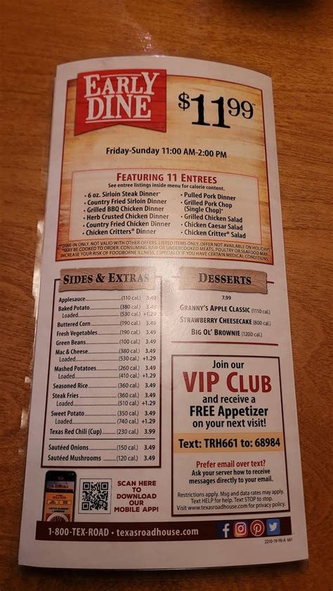 Menu At Texas Roadhouse Bbq Woodbury