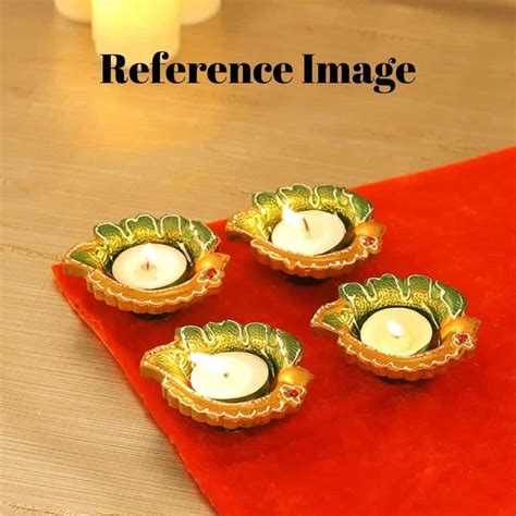Accessher Diwali Diyas For Decoration Pack Of 4 Large Size Clay Diyas