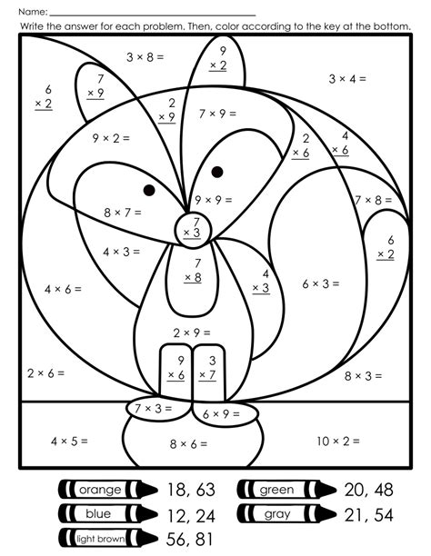 Math Multiplication Times Tables Coloring Pages Sketch Coloring Page