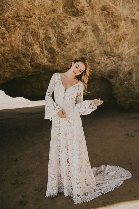 Juliet Lace Bohemian Wedding Dress Dreamers And Lovers