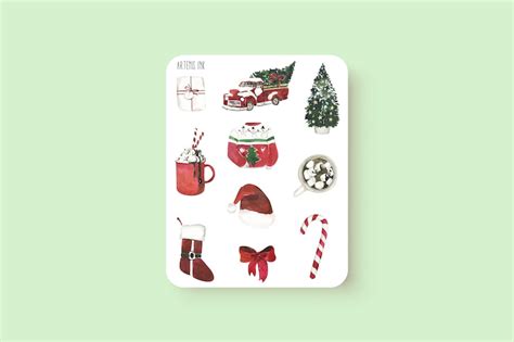 Cute Christmas Aesthetic Stickers For Bullet Journals And Etsy Ireland