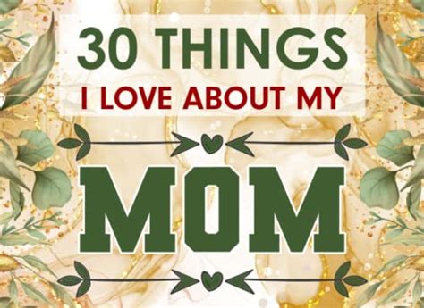 30 Things I Love About My Mom Fill In The Blanks To Make A Unique T For Your Mother On Her