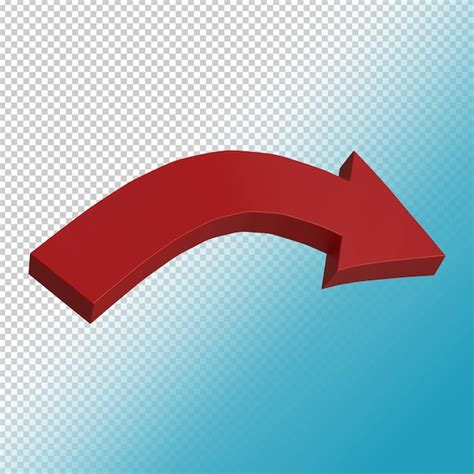 Premium Psd 3d Stylized Curved Red Arrow