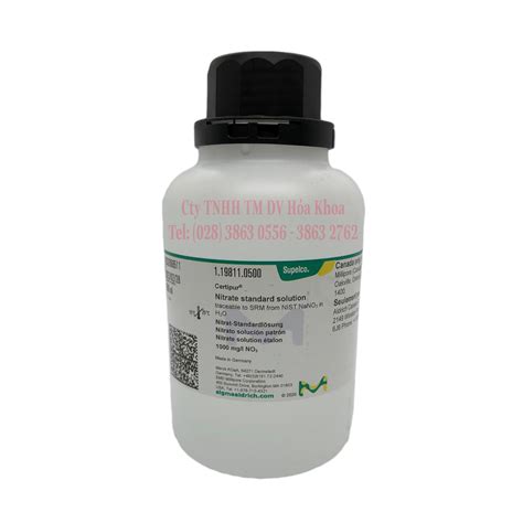 Nitrate Standard Solution Traceable 1000 Mgl No3¯ Certipur 1198110500