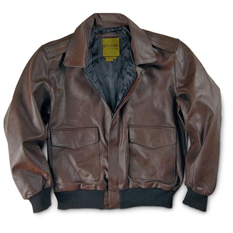 Knox Armory Military Style A2 Leather Jacket Brown 207051 Tactical