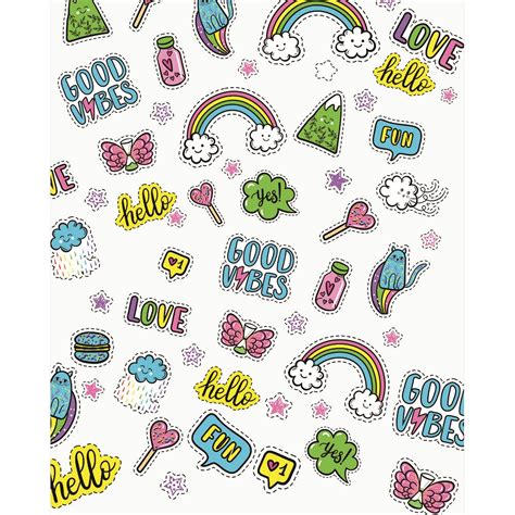 Rainbow Stickers Printed Backdrop Backdrop Express