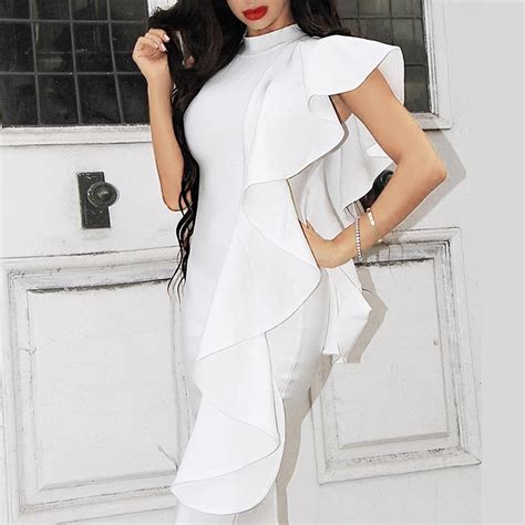 Laceyce 2018 New Style Summer Dress Women Sexy White Sleeveless Patchwork Ruffles Mini Bodycon