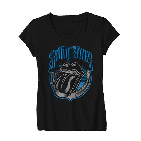 Rolling Stones Blue Light Tongue Logo - Mens Black T-Shirt | Black tshirt, Rolling stones blues ...