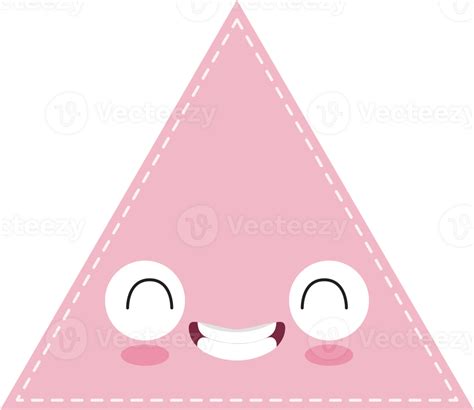Cute Pink Triangle Shape With Smiling Face Flat Icon Png 23390013 Png