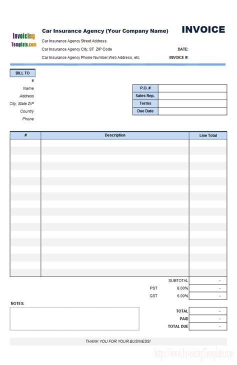 personal invoice template
