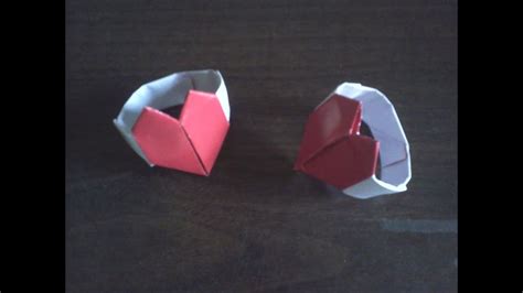 Origami Heart Ring Anillo De Corazón De Papel Youtube