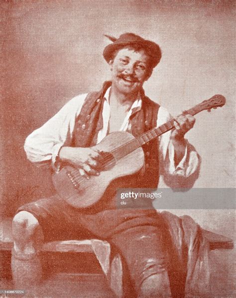 Bavarian Music Nerd Singing A Schnadahüpfl High Res Vector Graphic