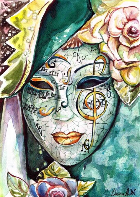 Venice Carnival Mask Watercolour By Diana Aleksanian Mask Painting