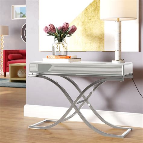 Solid wooden glass top console hallway table excellent condition comes from a smoke free and pet. Willa Arlo Interiors Jeannie Mirrored Console Table ...