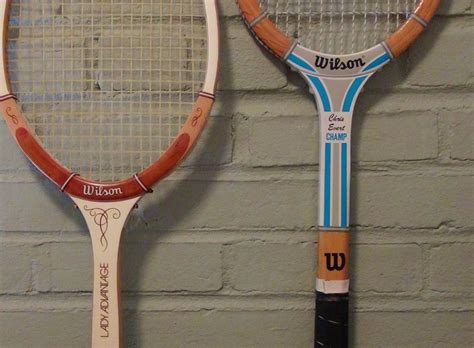 Pair Of Vintage Wooden Tennis Rackets Wilson By Thefeatheredpen