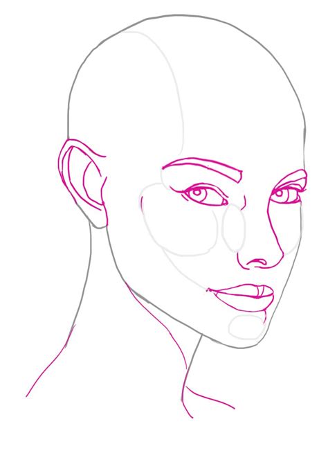 Female Face Three Quarter View Female Face Drawing Face Drawing