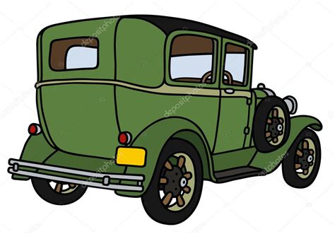 Vintage Green Car ⬇ Vector Image By © 2v Vector Stock 85946522