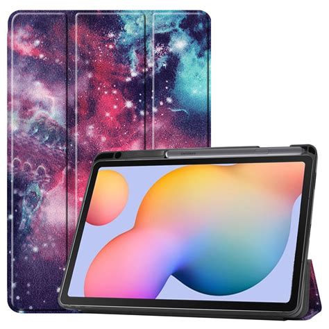 Cover2day Samsung Galaxy Tab S6 Lite Hoes Tri Fold Book Case Met