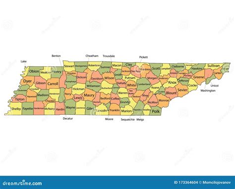 Tennessee County Maps Royalty Free Stock Image