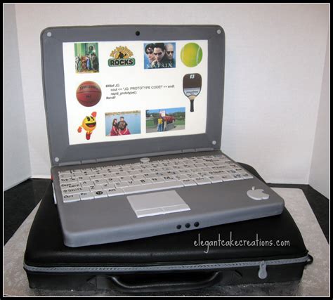 The cake and buttercream is . Laptop and Case Cake | Birthday cake for a software guy ...