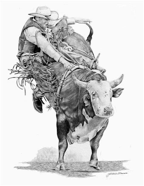 Bull Riding Drawings