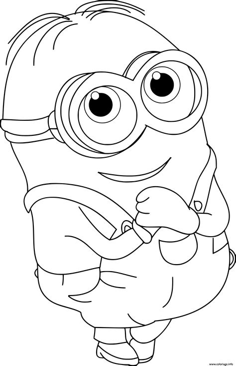 Coloriage Minion Bob Cute Dessin Minions à Imprimer