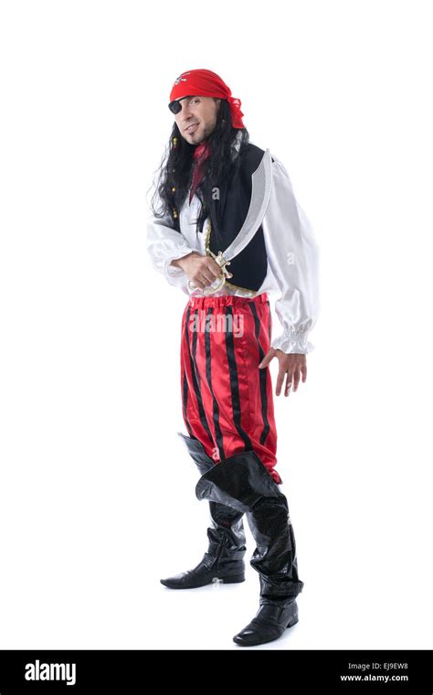 Hilarious Man Dressed As Pirate For Carnival Stock Photo Alamy