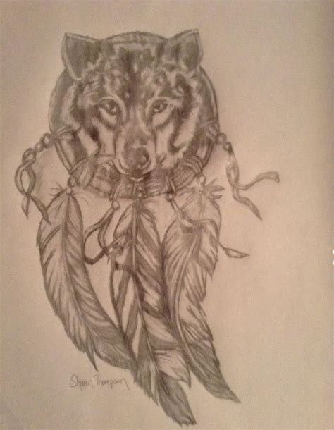 Wolf Dreamcatcher Drawing By Sharon Thompson Fine Art America
