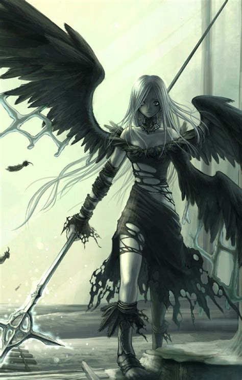 Black Angel Anime Fallen Angel Fallen Angel Fantasy Artwork