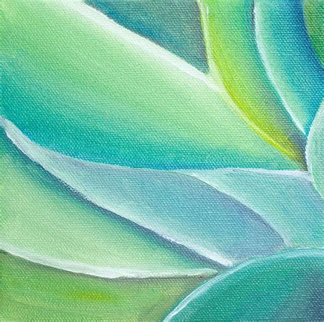 Abstract Leaves 02 Original Oil Painting 5x5 Green Painting Leaf