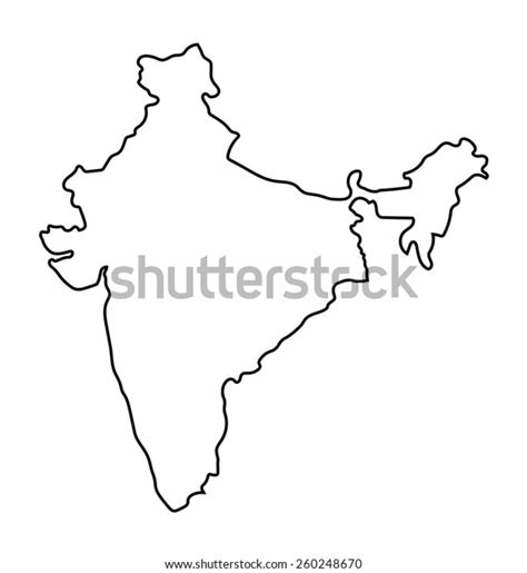Black Outline India Map Stock Vector Royalty Free 260248670