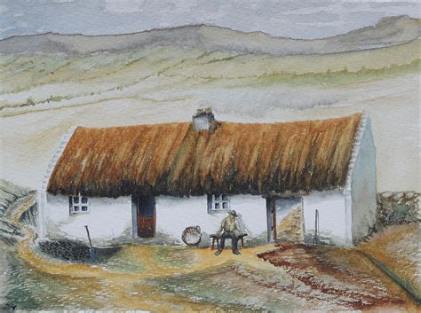 Irish Cottage Architecture Painting Painting Irish Cottage