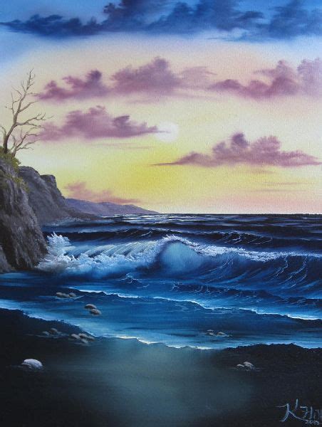 Bob Ross Seascape Sunset Sunset Painting Ocean Painting Oil Painting
