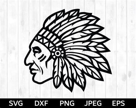 Native American Svg Indian Chief Svg Native American Etsy