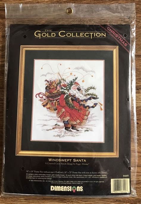 windswept santa cross stitch kit dimensions gold collection holiday new sealed 88677084493