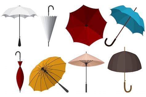 Premium Vector Umbrellas Cartoon Set Isolated White