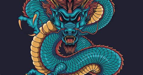 Blue Chinese Dragon តែម