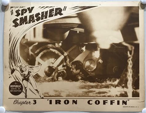 Original Serial Lobby Card Spy Smasher 1942 Ch 3 Iron Coffin