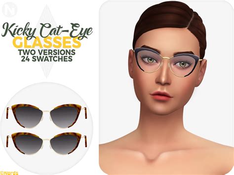 Kicky Cat Eye Sims 4 Cc Glasses