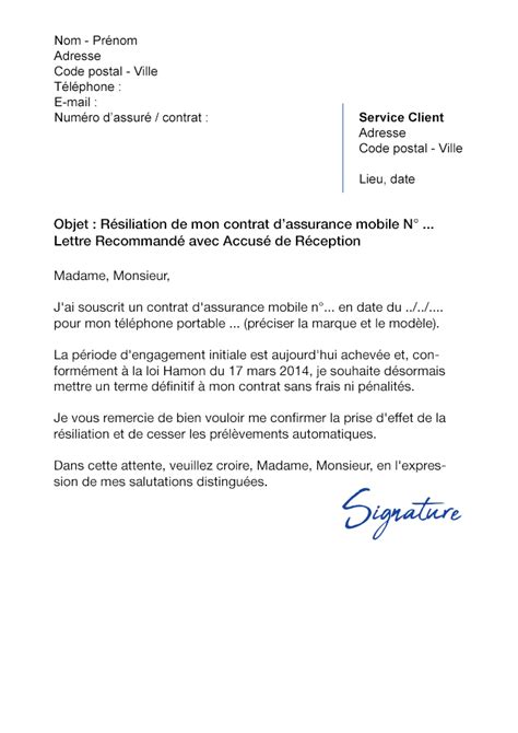 Maybe you would like to learn more about one of these? Lettre de résiliation Assurance Mobile CFCA - Modèle gratuit