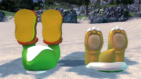 Yoshi And Bowser Jr Buried Upside Down Beach By Picklenick95 On