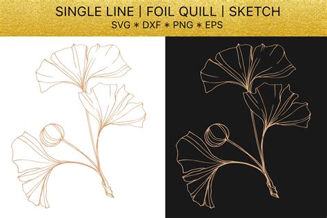 Download Foil quill SVG golden crystals. Single line design. By MyStocks | TheHungryJPEG.com