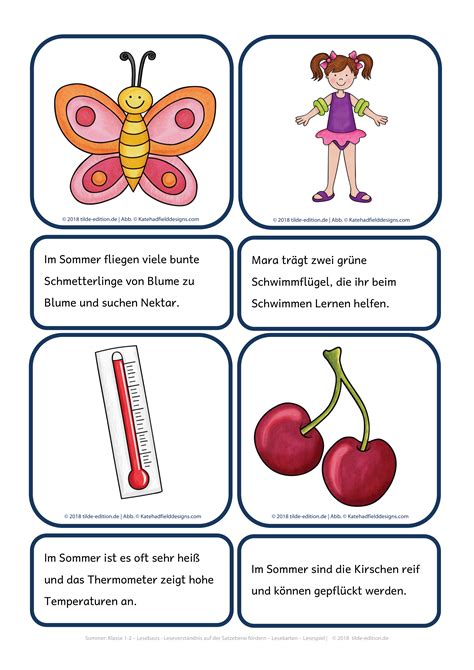 Genießen sie über 3000 kostenlose spiele. Sommer - Bild -Satz -Zuordnung - Lesekarten - Lesespiele ...