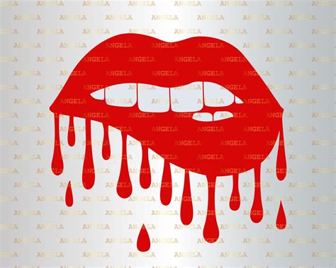 Lips Svg Bleeding Lips Svg Leopard Lips Svg Biting Lips Etsy
