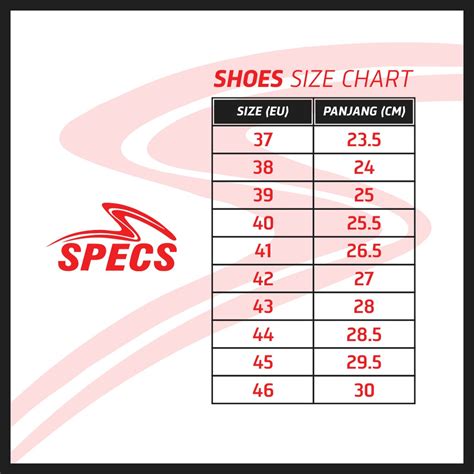 Size Chart Jogja Sepatu