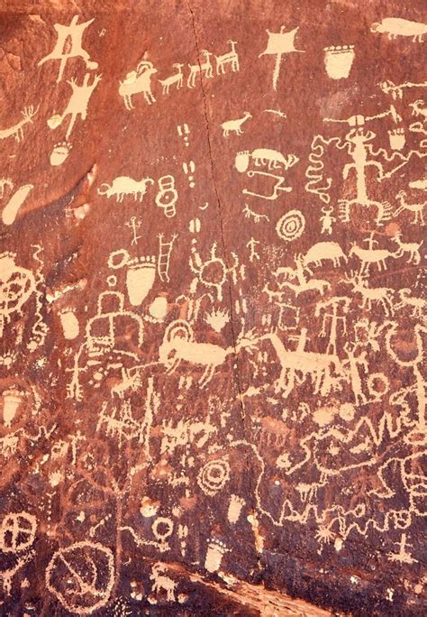 Petroglyphs On Newspaper Rock In Canyonlands National Park Utah Usa