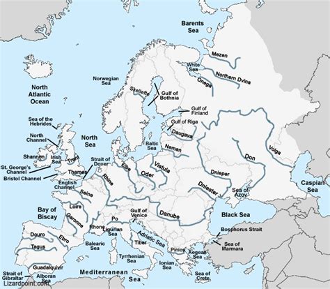 Карта рек европы на русском