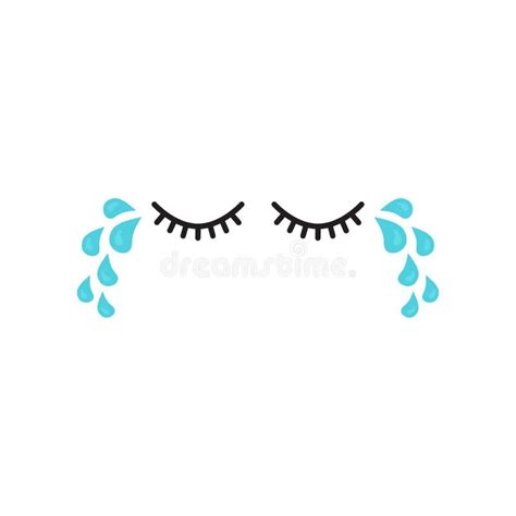 Crying Eye Tear Vector Icon Drip Water Tears Drop Falling Sad