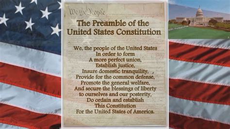 The Preamble Of The United States Constitution Youtube