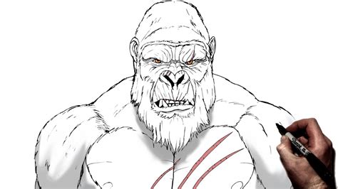 How To Draw Kong Step By Step Godzilla Vs Kong Youtube